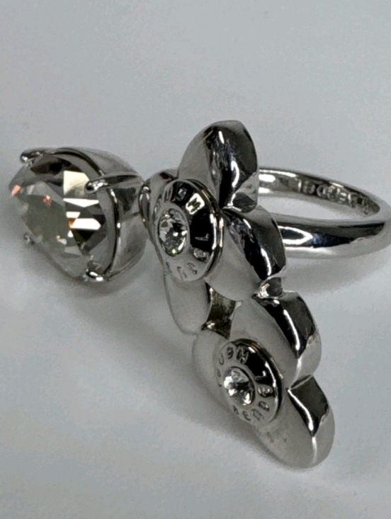 henri bendel Jewelry - henri bendel Silver Flower and Crystal Ring